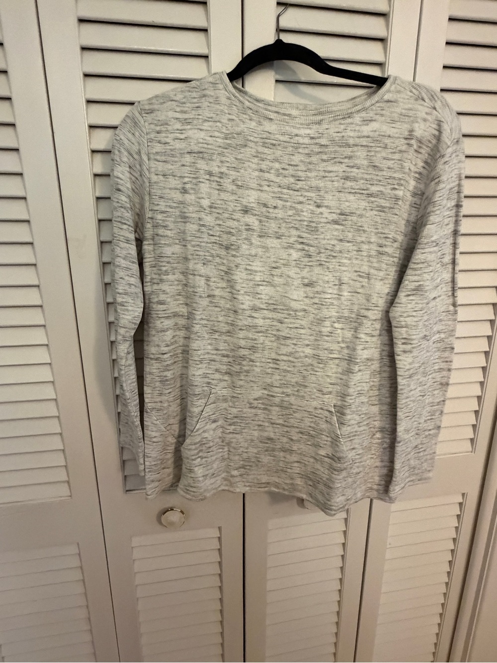 J. Jill Heathered Light Gray Long Sleeve Tee